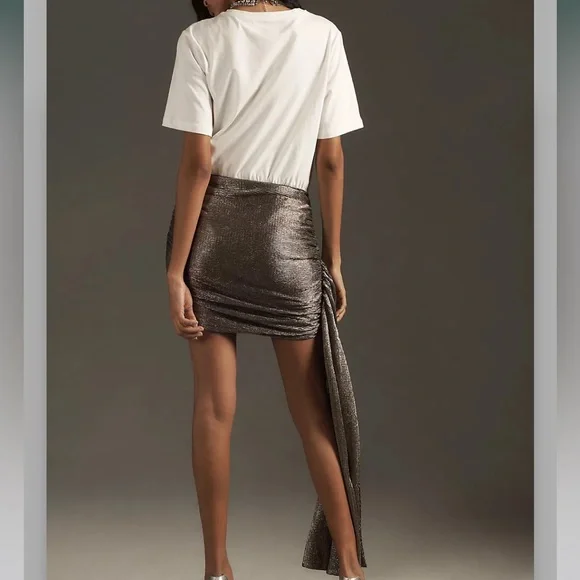 Porridge Crew-Neck Metallic Twofer Mini Dress - Picture 3 of 11